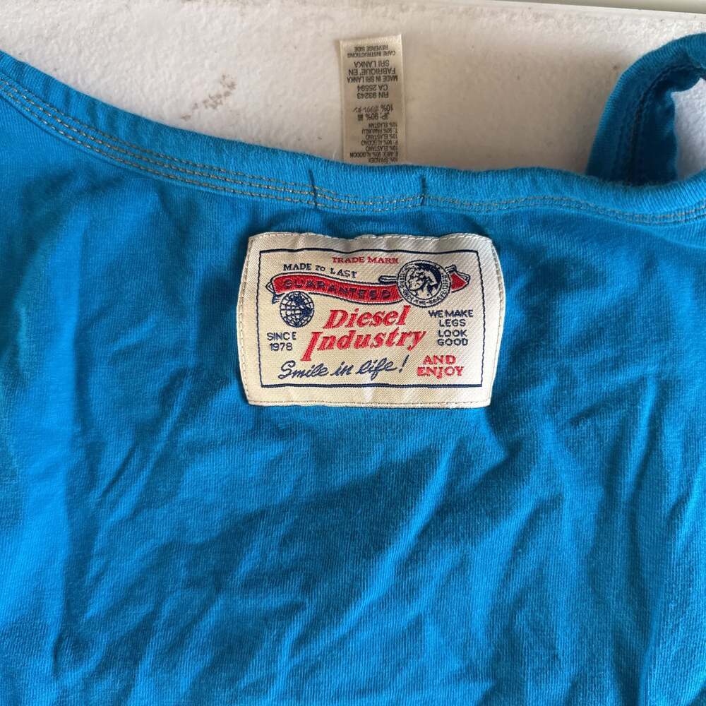 Diesel Womens Blue Tank Top, Size L - Picture 4 of 4